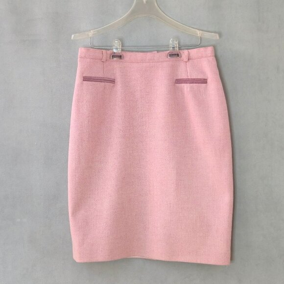 Un Jour Ailleurs Dresses & Skirts - Vintage Un Jour Ailleurs Pink 100% Wool Pencil Skirt | French Designer | EU 42
